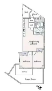 中青木青木町ハイツ2号棟【1階】の間取り