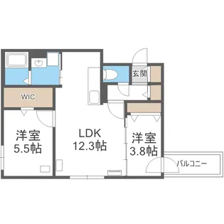 プレシャスハッサムミナミ【1階】の間取り
