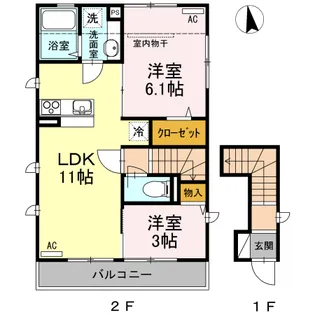 コンフォールアビテ【2階】の間取り