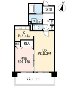 URアーベイン東三国【6階】の間取り