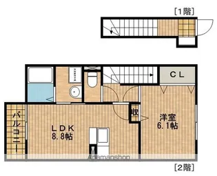 グランドゥールA【2階】の間取り