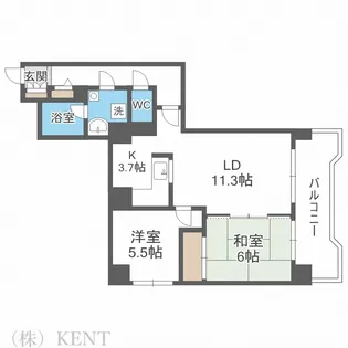 アジエステート大通西プラザ【4階】の間取り