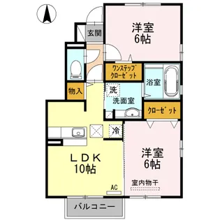 プラティーク湯本 A【1階】の間取り