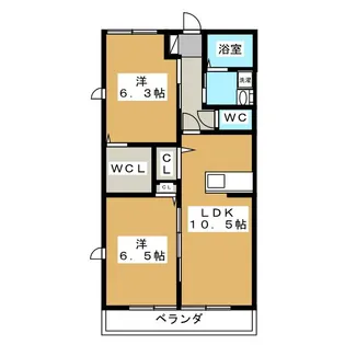 モリテージあやめ B【2階】の間取り