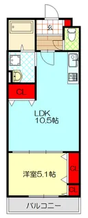 クリエオーレ三ツ島II【3階】の間取り
