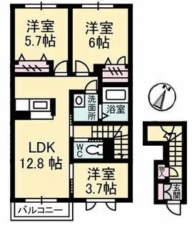 サンフラワー G棟【2階】の間取り