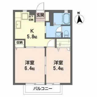 ヴァン・ヴェールA【1階】の間取り