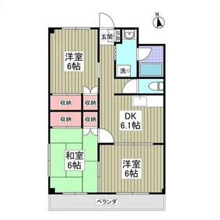 カンケン東新井マンション【1階】の間取り