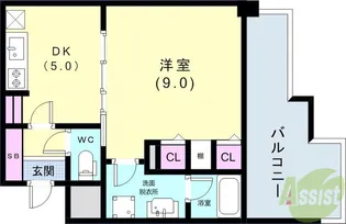 プレジール三ノ宮【6階】の間取り