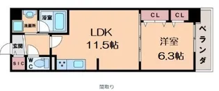 グランセジュール大国町【4階】の間取り