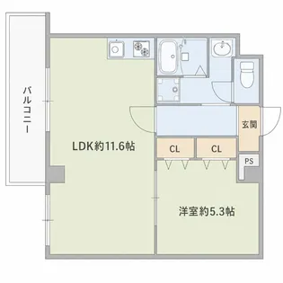 アヴェーレ早苗町【1階】の間取り
