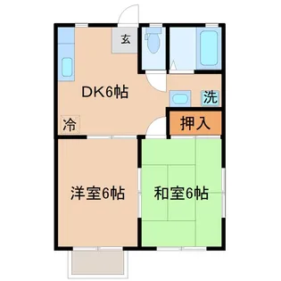 初期費用ゼロ ドミールエビサワII【2階】の間取り