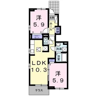 プシケ・社護寺 A【1階】の間取り