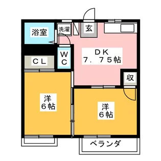 常楽ハイツ2【2階】の間取り
