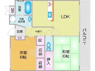 シェーヌパレ【6階】の間取り