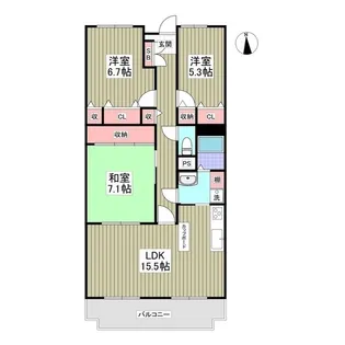 双葉八幡原コーポ【1階】の間取り