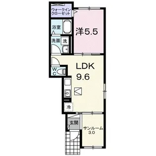 ミニョン フロス A【1階】の間取り
