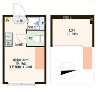ハーモニーテラス成田東II【1階】の間取り