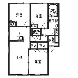 シャーメゾン六分一B【1階】の間取り