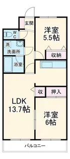 バードタウン6番館【2階】の間取り