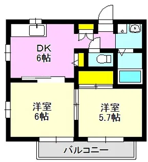 ガーデンクレスト【1階】の間取り