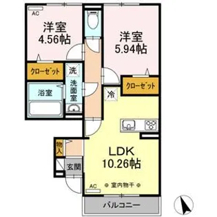 サニーフラット【1階】の間取り