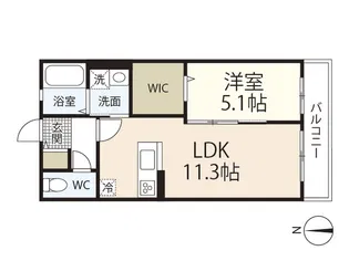 ポルトボヌール上安【2階】の間取り