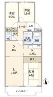 川越グリーンパークE-壱号棟【5階】の間取り