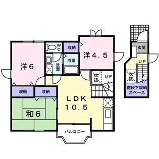 カーサ・ソレアード【2階】の間取り