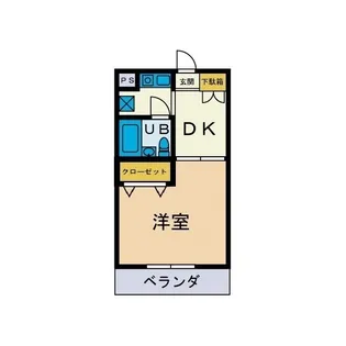 フローラマンション妻田【1階】の間取り