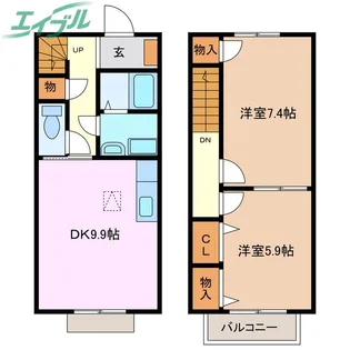 三重県四日市市日永西1【一戸建】の間取り