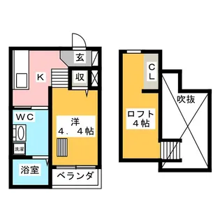 Casa domani 八熊【1階】の間取り