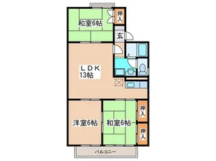 セジュ-ル・パルクB棟【2階】の間取り