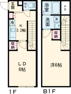 1LDKの間取り画像