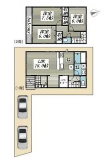 千葉県八千代市勝田台北2【一戸建】の間取り