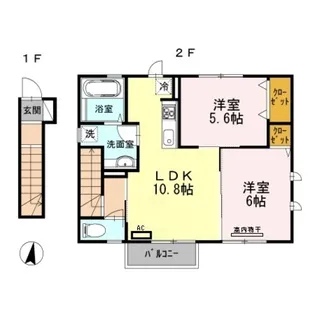 兵庫県神戸市東灘区森北町2【アパート】の間取り