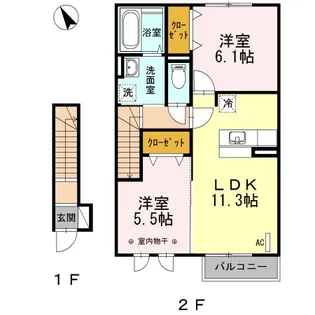 福島県福島市東浜町【アパート】の間取り