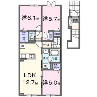 ブリッサ砂川S II【2階】の間取り
