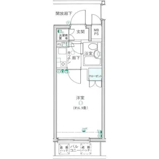 1Kの間取り画像