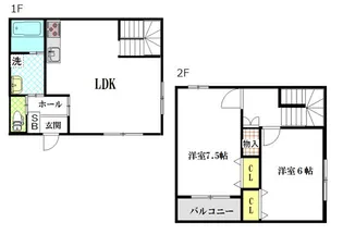 神奈川県川崎市多摩区宿河原6【一戸建】の間取り