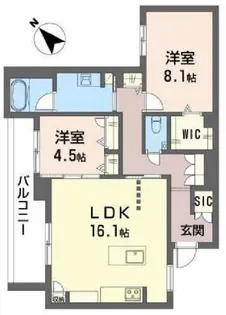 2LDKの間取り画像