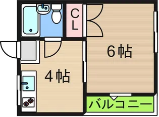 西住之江ハイツ【1階】の間取り