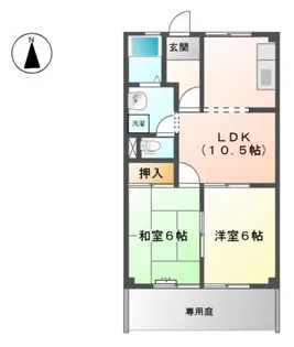 ハピネス宝【1階】の間取り