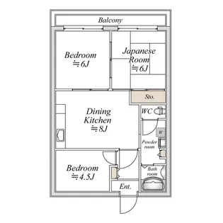 ブルームライフ横浜生麦【4階】の間取り