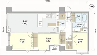 東京都目黒区青葉台3【マンション】の間取り