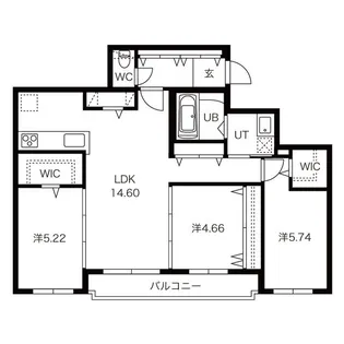 北海道札幌市中央区北四条西22【マンション】の間取り