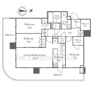 HARUMI FLAG PARK VILLAGE【13階】の間取り