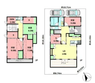 神奈川県鎌倉市七里ガ浜東3【一戸建】の間取り
