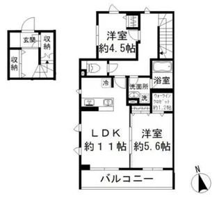 小日向テラスハウス【2階】の間取り