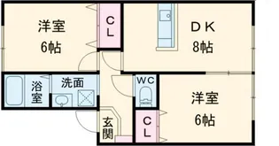 クレッシェンド黒崎公園横B棟【2階】の間取り
